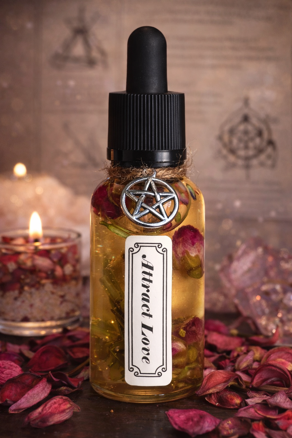 Attract Love Ritual Oil | Magic Witches Ritual Oil for Body and Candles | Ritualöl für die Erhöhung der Liebesfrequenz & für Liebesrituale