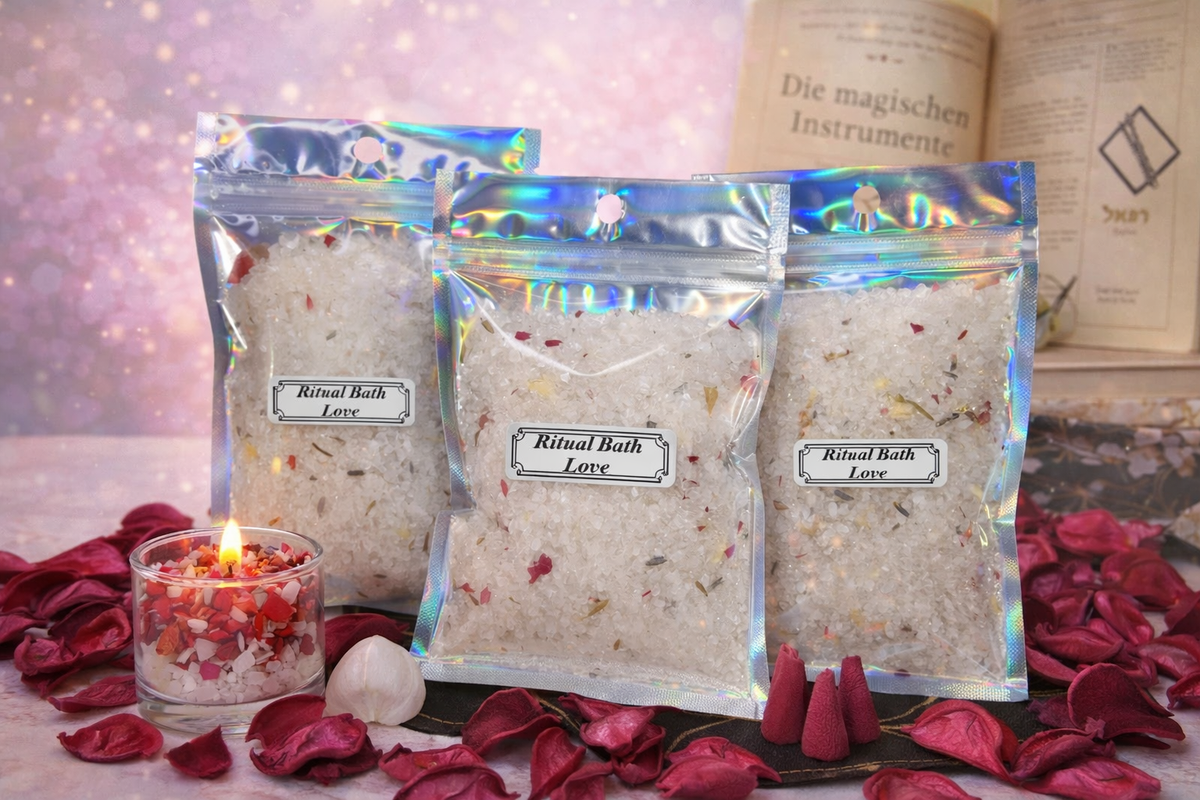 Attract Love Magic Ritual Bath, Natürliche Bademischung mit Kräutern, Blüten, ätherischen Ölen und Totes Meersalz