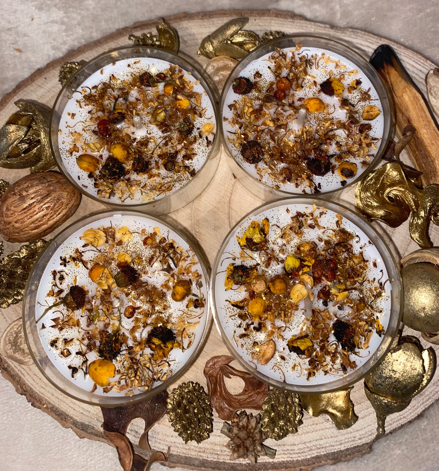 Happiness Ritual Candle With herbs | Kräuterkerze | Ritualkerze | Raise Vibration | Gift idea | magisches Maxi Teelicht