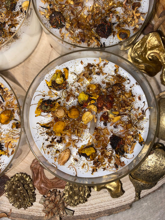 Happiness Ritual Candle With herbs | Kräuterkerze | Ritualkerze | Raise Vibration | Gift idea | magisches Maxi Teelicht