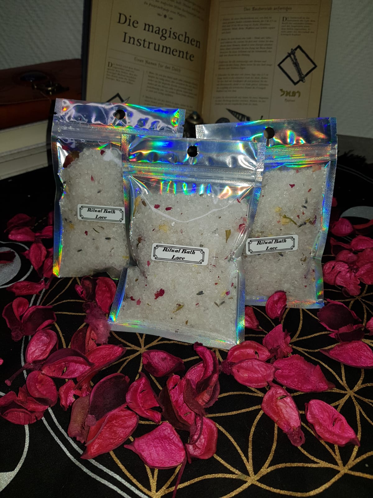 Attract Love Magic Ritual Bath, Natürliche Bademischung mit Kräutern, Blüten, ätherischen Ölen und Totes Meersalz