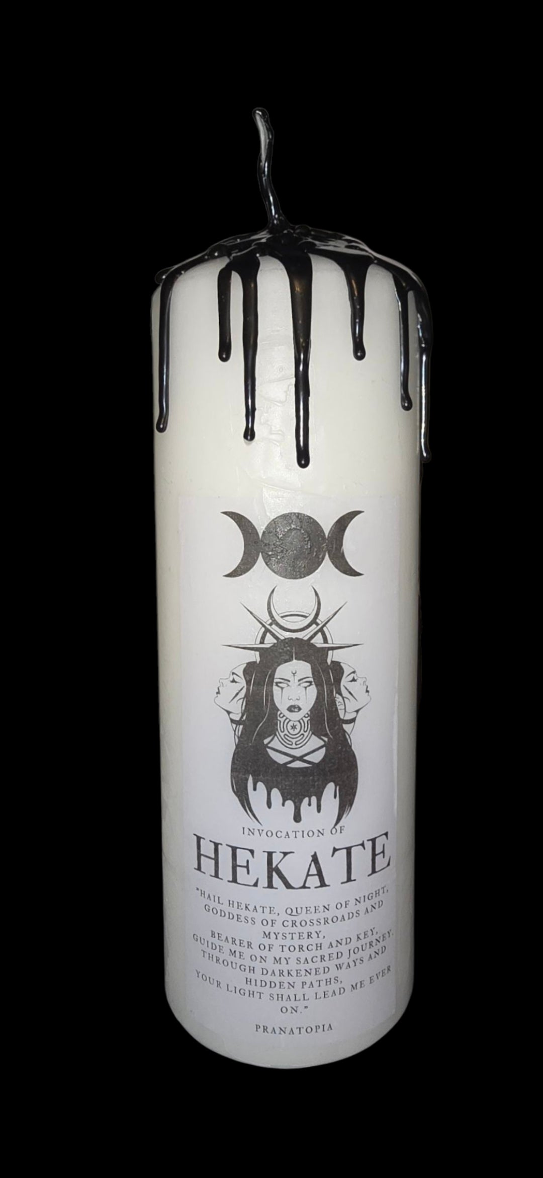 Große Hekate Kerze | XXL Ritualkerze | Gebetskerze | Hecate Candle | Dreifachmond Kerze | Altarkerze