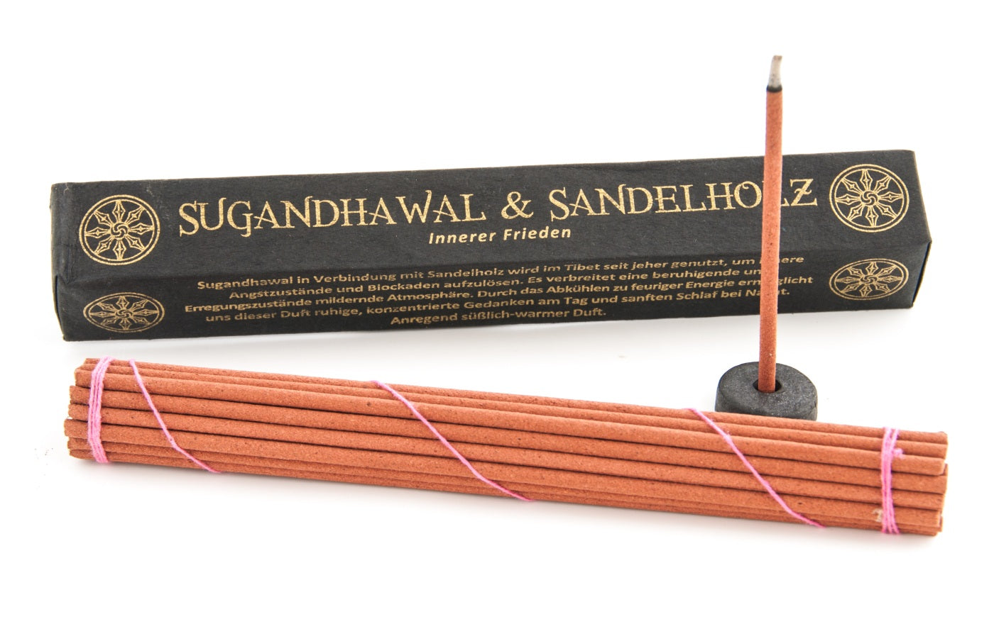 Tibetan Line - Sugandhawal & Sandelholz Inhalt ca. 27 Stäbchen + 1 Halter | Räucherstäbchen Set | Innerer Frieden