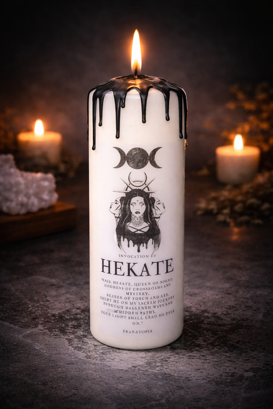 Große Hekate Kerze | XXL Ritualkerze | Gebetskerze | Hecate Candle | Dreifachmond Kerze | Altarkerze