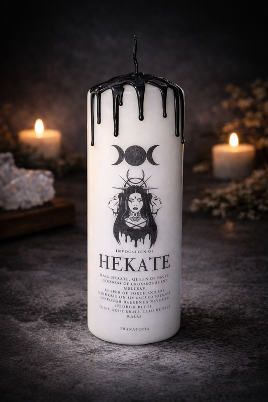 Große Hekate Kerze | XXL Ritualkerze | Gebetskerze | Hecate Candle | Dreifachmond Kerze | Altarkerze